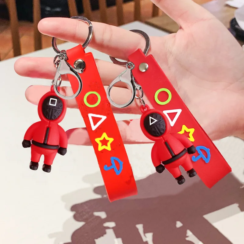New Explosive Creative Squid Game Keychain Red Administrator Doll Keychain Men Women Bag Pendant Gift Anime Keychain Jewelry
New Explosive Creative Squid Game Keychain Red Administrator Doll Keychain Men Women Bag Pendant Gift Anime Keychain Jewelry