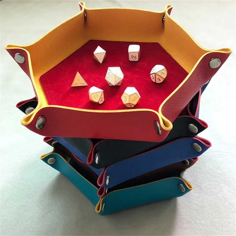 1PC Foldable Dice Tray Box PU Leather Folding Hexagon Coin Square Tray Dice Holder Storage Box For Rolling Dice Wholesale
1PC Foldable Dice Tray Box PU Leather Folding Hexagon Coin Square Tray Dice Holder Storage Box For Rolling Dice Wholesale