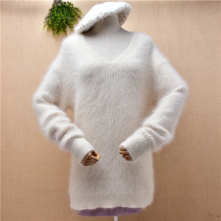female women autumn winter clothing hairy mink cashmere knitted v-neck striped pullover angora fur jumper sweater pull tops
female women autumn winter clothing hairy mink cashmere knitted v-neck striped pullover angora fur jumper sweater pull tops