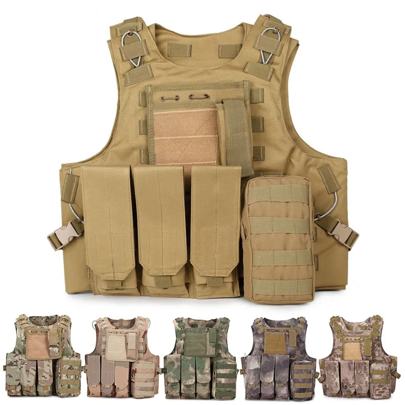 

Outdoor CS Men Multicam Camo Tactical Vest Molle Airsoft Paintball Protective Combat Vest Military Hunting Vest Accessories