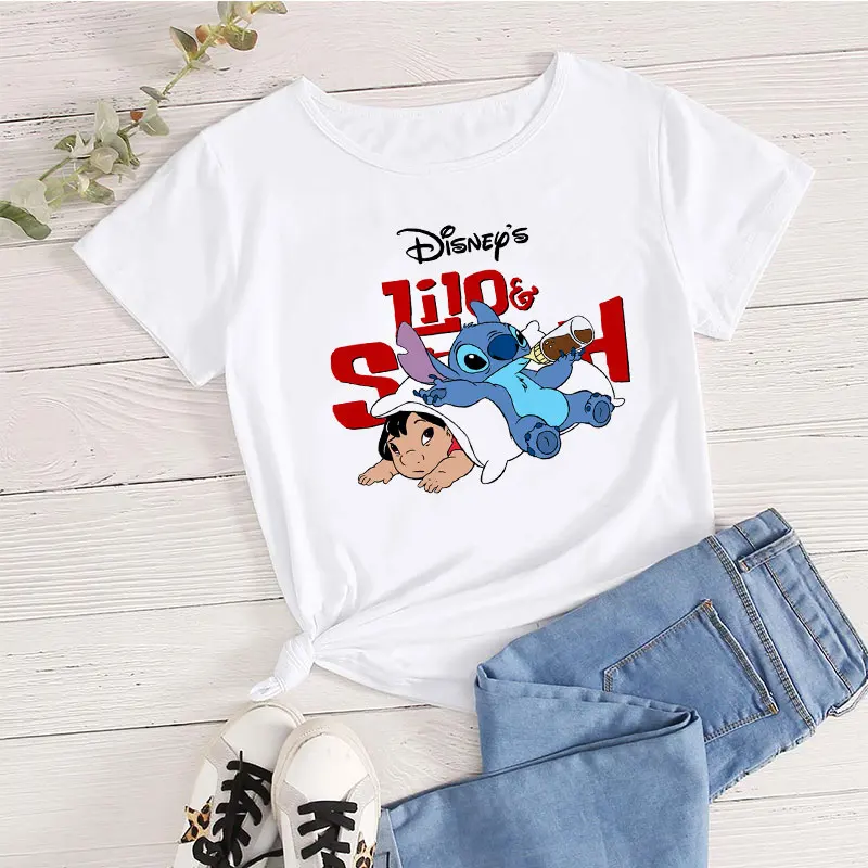 Kawaii Ohana Lilo Stitch Funny T Shirt Women Cute Disney Anime T-shirts Summer Casual Tshirt 90s Ladies Graphic Tops Tee Female
Kawaii Ohana Lilo Stitch Funny T Shirt Women Cute Disney Anime T-shirts Summer Casual Tshirt 90s Ladies Graphic Tops Tee Female