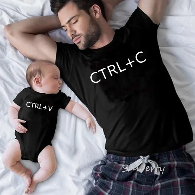 Ctrl+C and Ctrl+V Printed Matching Dad T-shirt Baby Bodysuit Perfect Gift for Father's Day Summer Cotton Family Clothes 1Pc
Ctrl+C and Ctrl+V Printed Matching Dad T-shirt Baby Bodysuit Perfect Gift for Father's Day Summer Cotton Family Clothes 1Pc