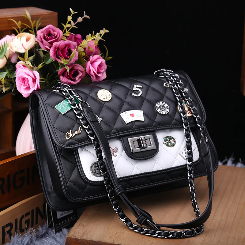 Real Cowhide Handbags New Fashion Rhombus Chain Shoulder Bag All-match Messenger Bag Luxury Handbags Women Bags Designer
Real Cowhide Handbags New Fashion Rhombus Chain Shoulder Bag All-match Messenger Bag Luxury Handbags Women Bags Designer