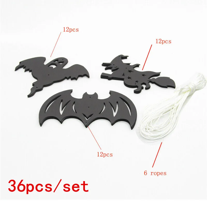 36pcs/set Halloween Ornament Black Bat Witch Ghost Hanging Pendant Banner Decorations for Halloween Party Home Ceiling Window
36pcs/set Halloween Ornament Black Bat Witch Ghost Hanging Pendant Banner Decorations for Halloween Party Home Ceiling Window