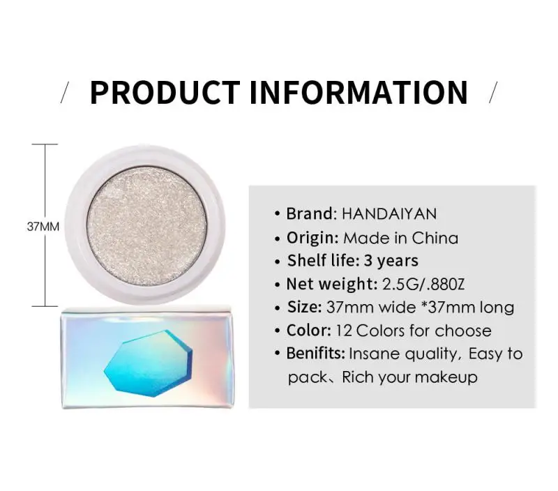 HANDAIYAN Fashion Makeup Eye Shadow Soft Glitter Long-Lasting Waterproof Shimmering Colors Eyeshadow Metallic Eye Cosmetic TSLM1
HANDAIYAN Fashion Makeup Eye Shadow Soft Glitter Long-Lasting Waterproof Shimmering Colors Eyeshadow Metallic Eye Cosmetic TSLM1