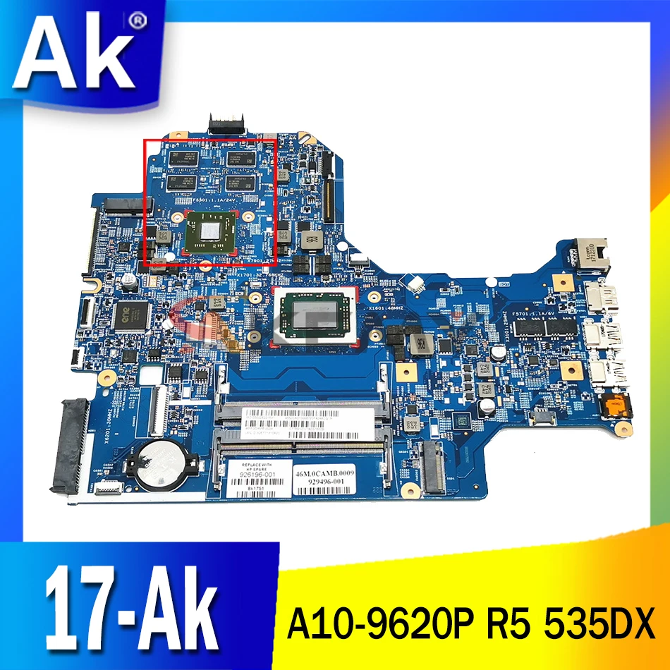 Akemy For HP 17-Ak 17Z-AK Laptop motherboard A10-9620P 926193-601 926193-001 16889-2 448.0CA03.0021 448.0CA02.0011 R5 535DX
Akemy For HP 17-Ak 17Z-AK Laptop motherboard A10-9620P 926193-601 926193-001 16889-2 448.0CA03.0021 448.0CA02.0011 R5 535DX