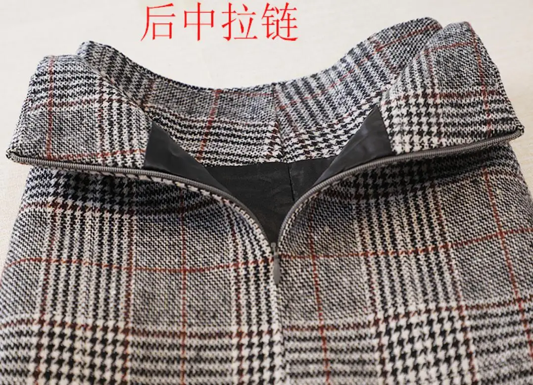 Fashion irregular woolen skirt elegant women high waist Slim was thin plaid mini skirt s486 
Fashion irregular woolen skirt elegant women high waist Slim was thin plaid mini skirt s486
