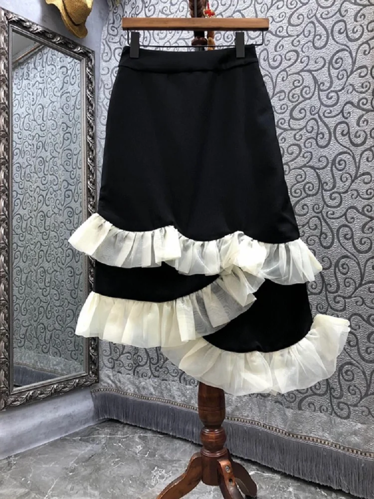 High Quality Women's Skirt 2021 Autumn Winter Party Skirt Ladies Cascading Ruffle Lace Patchwork Casual Party Club Skirt Clothes
High Quality Women's Skirt 2021 Autumn Winter Party Skirt Ladies Cascading Ruffle Lace Patchwork Casual Party Club Skirt Clothes