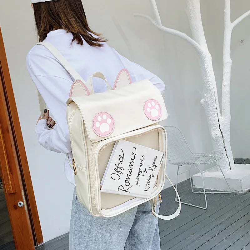 Ita Bag кошка стильные рюкзаки лапы Милая женская сумка прозрачный рюкзак