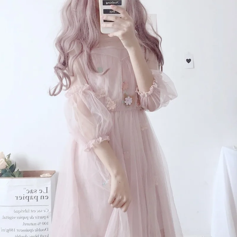 Fairy Dress Women French Style Vintage Retro Lace Chiffon Dress Long Sleeve Casual Chic Korean Dress Women Autumn Clothes 2021
Fairy Dress Women French Style Vintage Retro Lace Chiffon Dress Long Sleeve Casual Chic Korean Dress Women Autumn Clothes 2021