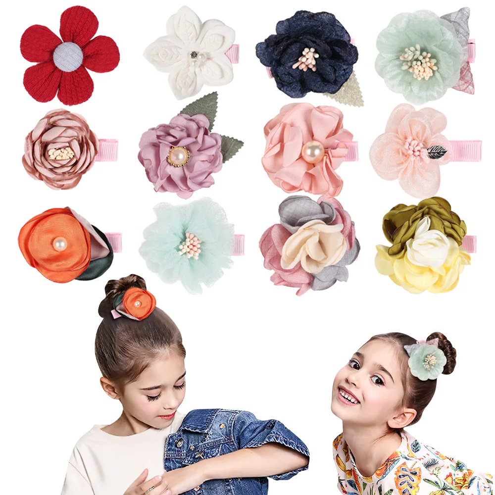 12PCS/lot Cute Floral Hair Clips Artificial Flower Barrettes For Baby Girls Children Handmade Pins Sweet Kids Accessories Gift
12PCS/lot Cute Floral Hair Clips Artificial Flower Barrettes For Baby Girls Children Handmade Pins Sweet Kids Accessories Gift