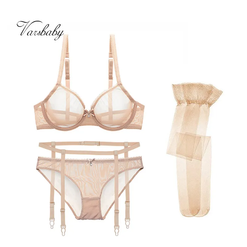 Varsbaby sexy see-through yarn unlined underwire bra set bras+garters+panties+stockings 4 pcs for ladies
Varsbaby sexy see-through yarn unlined underwire bra set bras+garters+panties+stockings 4 pcs for ladies
