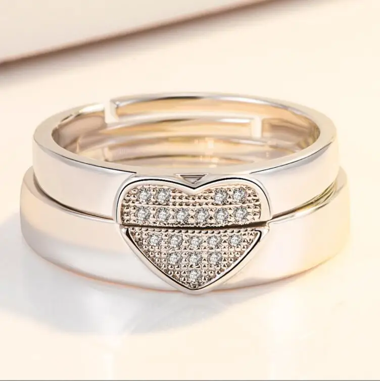 925 sterling silver new women's fine jewelry high quality crystal zircon simple heart-shaped gift couple open ring
925 sterling silver new women's fine jewelry high quality crystal zircon simple heart-shaped gift couple open ring