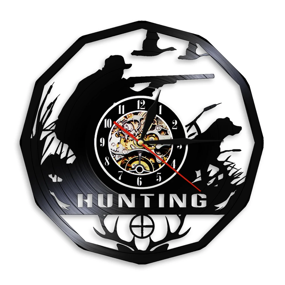 Hunting Vinyl Record Wall Clock Wildlife Woodland Animals Deer Hunter Man Gift Modern Silent Clock Watch Hunting Club Wall Decor
Hunting Vinyl Record Wall Clock Wildlife Woodland Animals Deer Hunter Man Gift Modern Silent Clock Watch Hunting Club Wall Decor