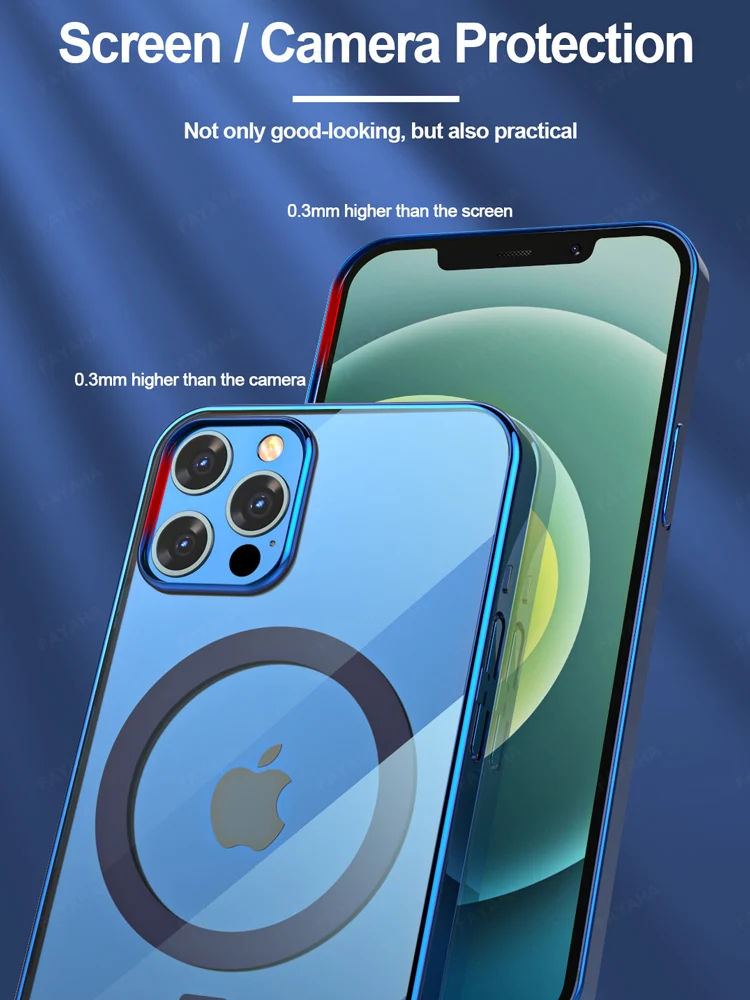 2022 New Original Hard Plating Shockproof Clear Magnetic Phone Case for iPhone 13 12 11 Pro Max Mini Support Wireless Charging
2022 New Original Hard Plating Shockproof Clear Magnetic Phone Case for iPhone 13 12 11 Pro Max Mini Support Wireless Charging