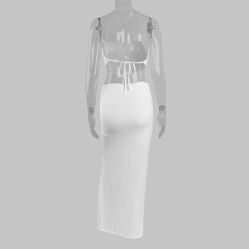 Women Summer Dress Sexy Maxi Bodycon Dress Set 2021 Backless 2 Pieces Set White Halter Elegant Prom Wedding Evening Party Dress
Women Summer Dress Sexy Maxi Bodycon Dress Set 2021 Backless 2 Pieces Set White Halter Elegant Prom Wedding Evening Party Dress