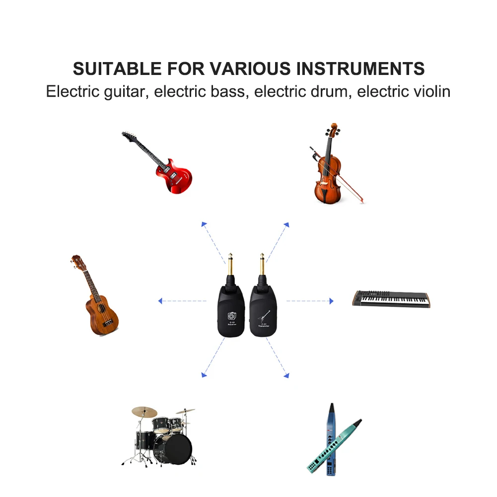 Instrument 4 Channels Stereo USB Rechargeable Acoustic Parts Wireless Transmitter Bass Receiver Electric Guitar Pickup Home
Instrument 4 Channels Stereo USB Rechargeable Acoustic Parts Wireless Transmitter Bass Receiver Electric Guitar Pickup Home