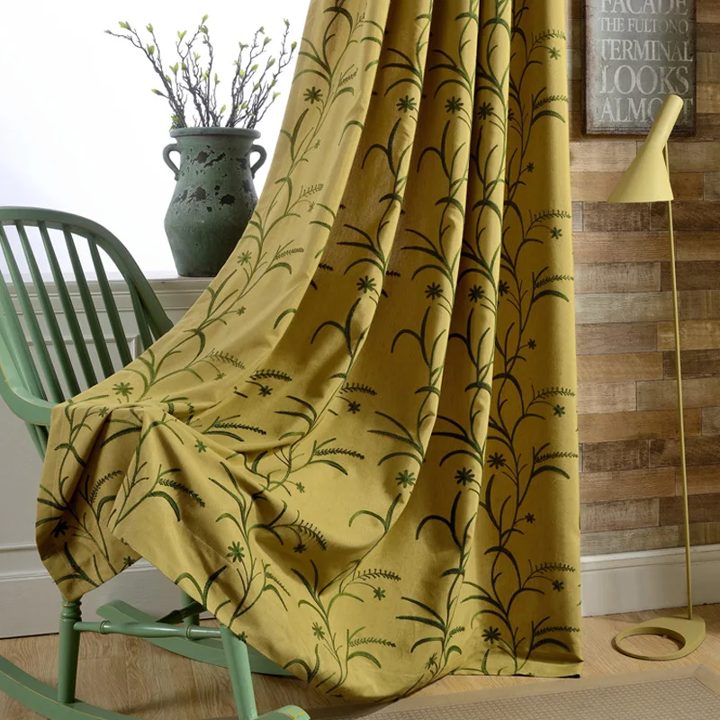 Chinese Style Wind Blowing Wheat Wave Curtains for Living Room Bedroom Idyllic American Cotton Linen Embroidery Curtains Window
Chinese Style Wind Blowing Wheat Wave Curtains for Living Room Bedroom Idyllic American Cotton Linen Embroidery Curtains Window