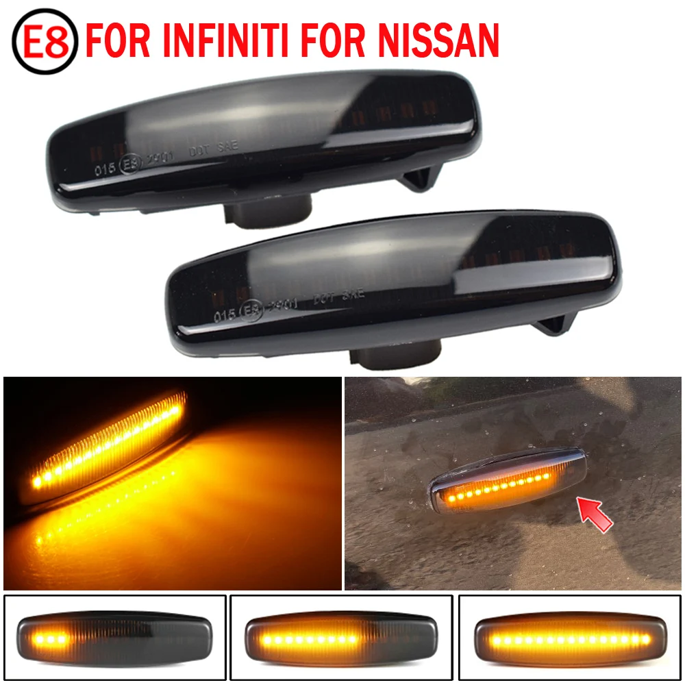 2pcs LED Dynamic Side Marker Turn Signal Blinker Flowing Water Blinker Flashing Light For Infiniti FX50, CLS51, S51
2pcs LED Dynamic Side Marker Turn Signal Blinker Flowing Water Blinker Flashing Light For Infiniti FX50, CLS51, S51