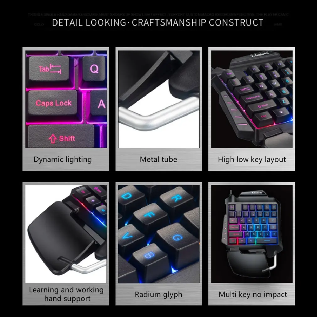One Hand Mechanical Gaming Keyboard RGB Backlit Portable Mini Gaming Keyboard Game Controller For PC For PS4 Xbox Gamer
One Hand Mechanical Gaming Keyboard RGB Backlit Portable Mini Gaming Keyboard Game Controller For PC For PS4 Xbox Gamer