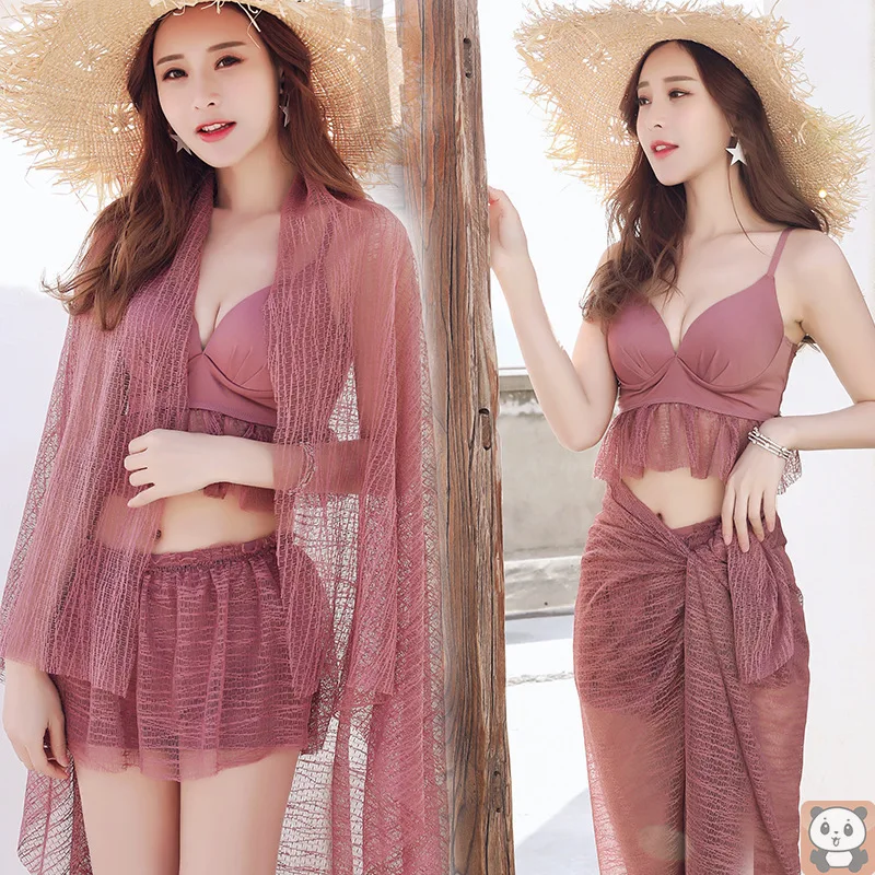 Swimsuit Women's Sexy Bikini Three-Piece Suit Split Boxer Skirt Hot Spring 2021 New Swimwear
Swimsuit Women's Sexy Bikini Three-Piece Suit Split Boxer Skirt Hot Spring 2021 New Swimwear