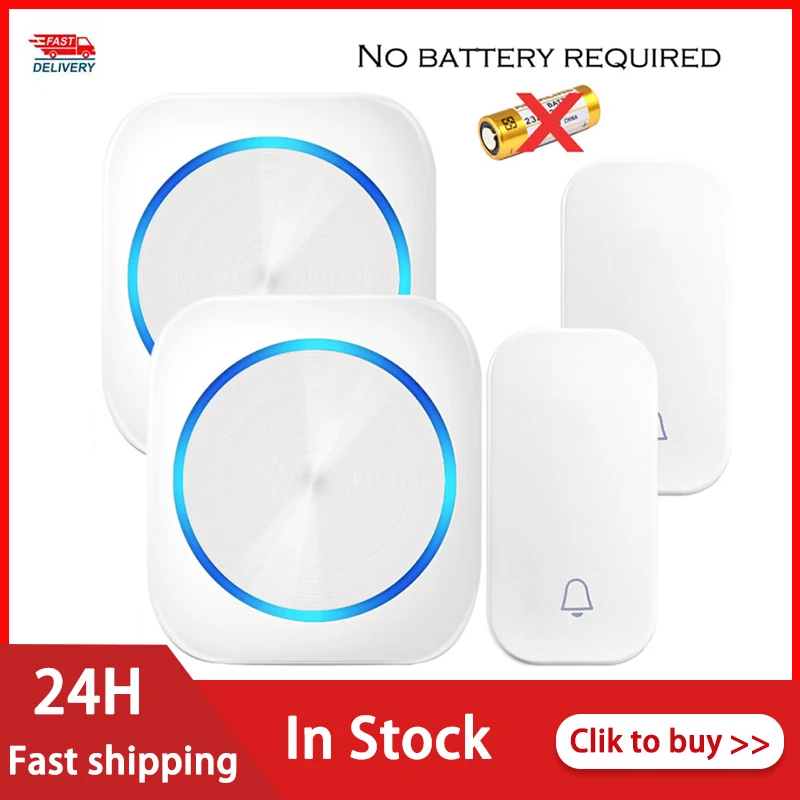 Universal Smart Wireless Doorbell EU Wireless Home Welcome Doorbell Memory Function No Battery Required 4 Modes Fast Delivery
Universal Smart Wireless Doorbell EU Wireless Home Welcome Doorbell Memory Function No Battery Required 4 Modes Fast Delivery
