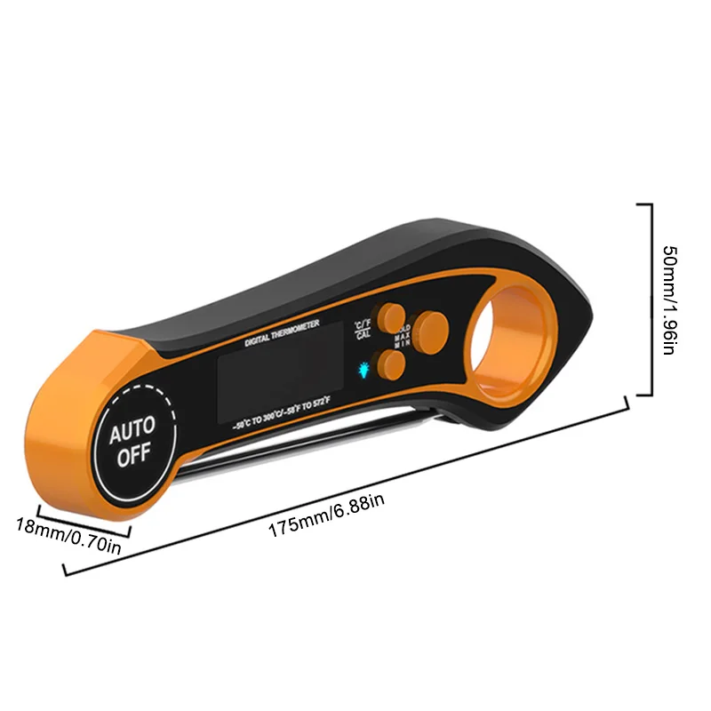 Waterproof Digital Food Thermometer Instant Read Auto Power On/OFF Foldable Probe Kitchen Thermometer with Backlight Magnet
Waterproof Digital Food Thermometer Instant Read Auto Power On/OFF Foldable Probe Kitchen Thermometer with Backlight Magnet