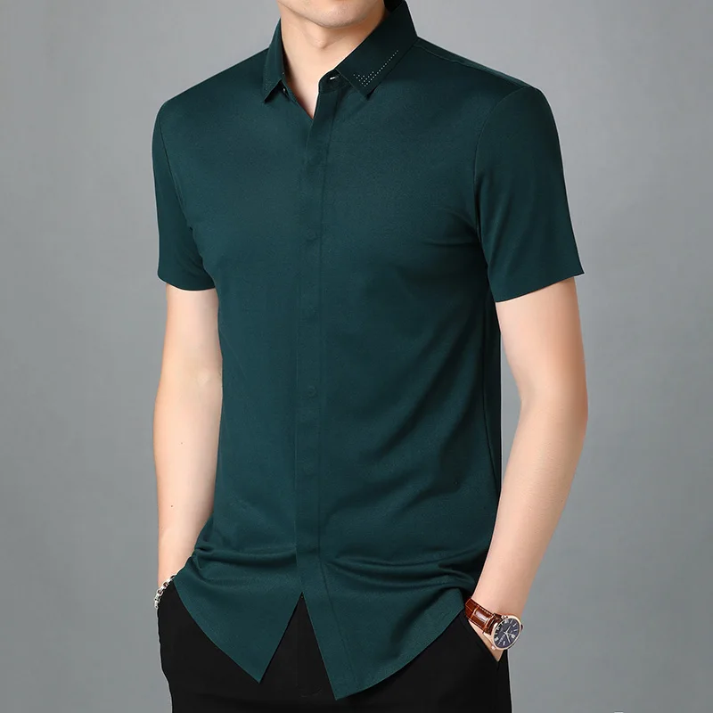 2020 summer short-sleeved shirt men's solid color business half-sleeved thin shirts 791
2020 summer short-sleeved shirt men's solid color business half-sleeved thin shirts 791
