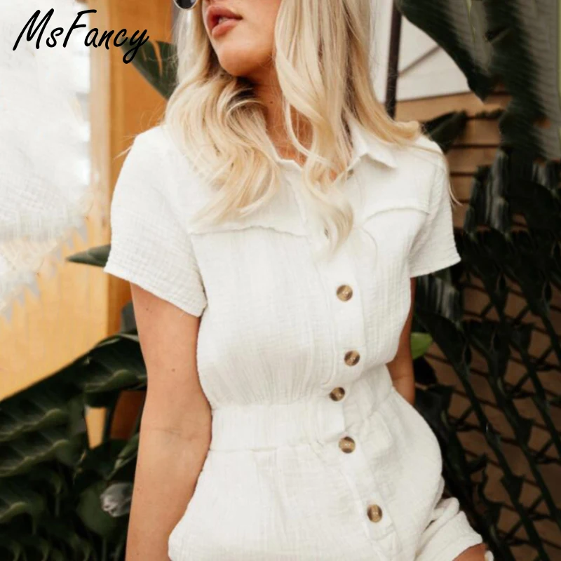 Msfancy Summer Green Playsuits Women 2021 Cotton Single Breasted Casual Roper Mujer Boho Bodysuit
Msfancy Summer Green Playsuits Women 2021 Cotton Single Breasted Casual Roper Mujer Boho Bodysuit