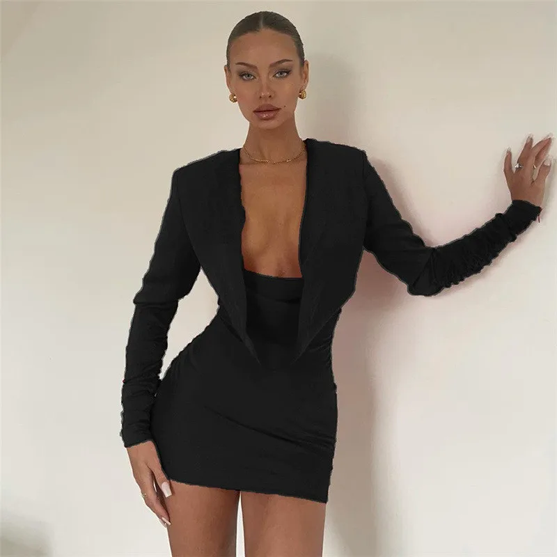 2022 Spring Chic Dress Women Solid Skinny V-Neck Regular Long Sleeve Mini Dress Sexy Wrap Hip Fashion Female Slim Vestidos Robes
2022 Spring Chic Dress Women Solid Skinny V-Neck Regular Long Sleeve Mini Dress Sexy Wrap Hip Fashion Female Slim Vestidos Robes