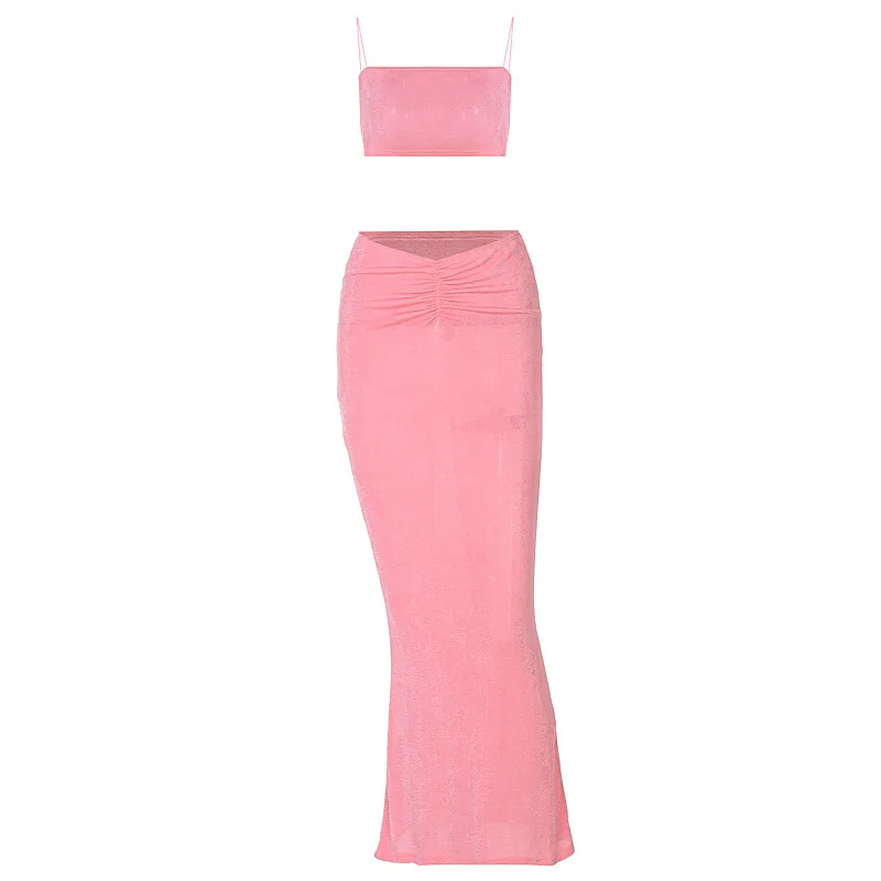 Donsignet Fashion Women's Suit Summer Casual One-piece Collar Solid Color Sexy Navel Wrap Breast Skirt Two-piece Suit
Donsignet Fashion Women's Suit Summer Casual One-piece Collar Solid Color Sexy Navel Wrap Breast Skirt Two-piece Suit