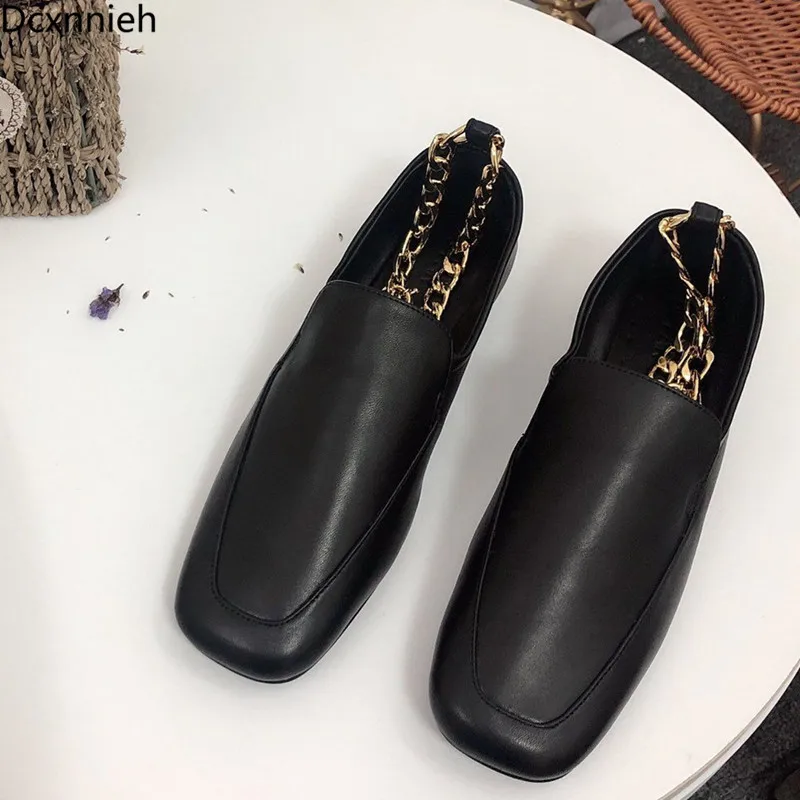 Runway Metal Chain Ankle Strap Women Loafers Shoes Ladies Square Toe Genuine Leather Derby Shoes Designer Spring Shoe Woman 2021
Runway Metal Chain Ankle Strap Women Loafers Shoes Ladies Square Toe Genuine Leather Derby Shoes Designer Spring Shoe Woman 2021