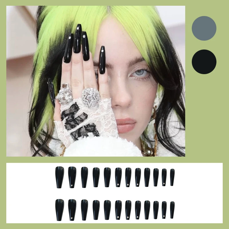 Fake Nails 24pcs Black and Green Diamonds Wear Long Paragraph Fashion Manicure Patch False Nails Save Time Wearable Nail Patch
Fake Nails 24pcs Black and Green Diamonds Wear Long Paragraph Fashion Manicure Patch False Nails Save Time Wearable Nail Patch