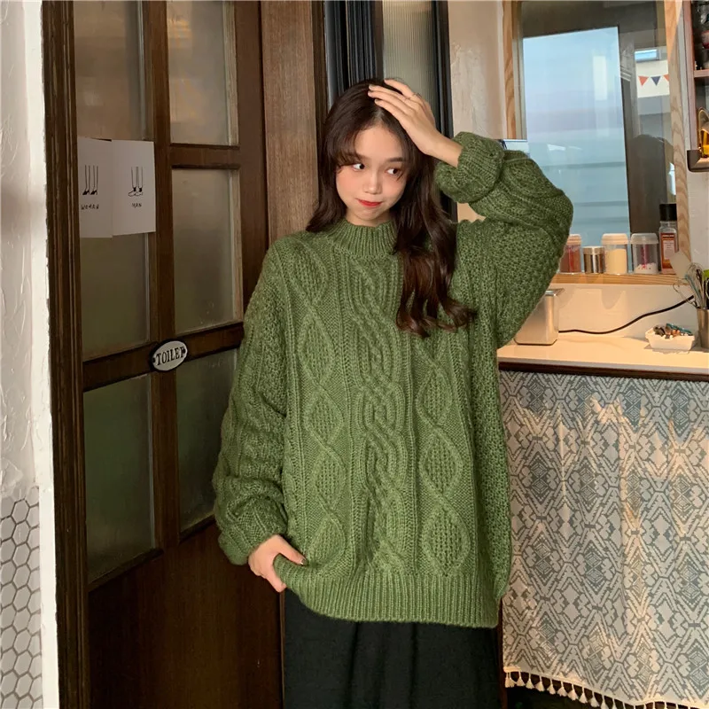 Spring Autumn Korean Style Loose Knitted O-Neck Pullover Sweater 2021 New Fashion Style Oversize Warm Women Sweater
Spring Autumn Korean Style Loose Knitted O-Neck Pullover Sweater 2021 New Fashion Style Oversize Warm Women Sweater