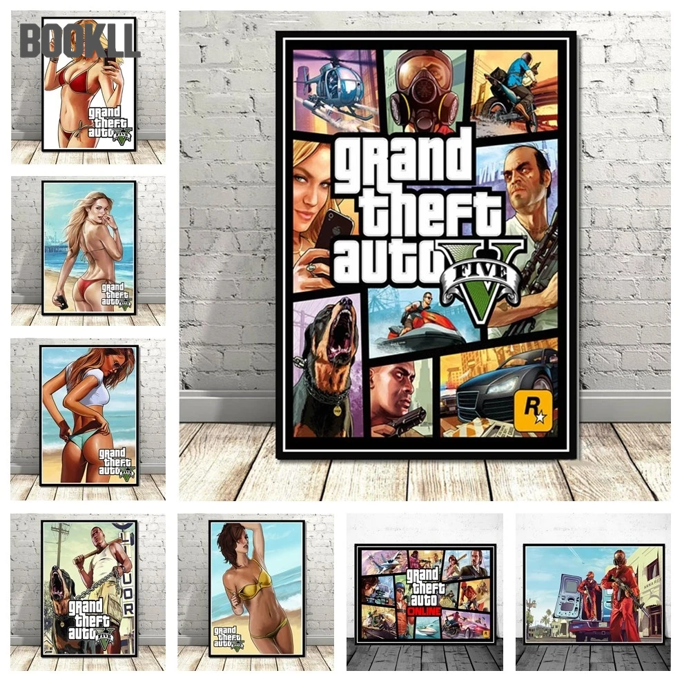Video Game GTA 5 Grand Theft Auto HD Print Canvas Painting Art Poster Home Decoration For Living Room Bedroom Wall Decoration
Video Game GTA 5 Grand Theft Auto HD Print Canvas Painting Art Poster Home Decoration For Living Room Bedroom Wall Decoration