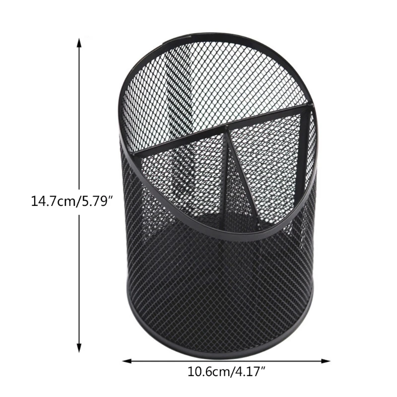 High Quality Round Steel Mesh 3 Storage Compartments Black and Silver Lovely Girls Women Makeup Brush Holder Durable
High Quality Round Steel Mesh 3 Storage Compartments Black and Silver Lovely Girls Women Makeup Brush Holder Durable