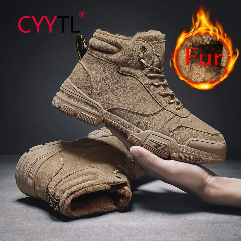 CYYTL Winter Men's Fur Lined Short Boots Outdoor Hiking Keep Warm Snow Shoes Non Slip Casual Male Combat Tooling Work Booties
CYYTL Winter Men's Fur Lined Short Boots Outdoor Hiking Keep Warm Snow Shoes Non Slip Casual Male Combat Tooling Work Booties