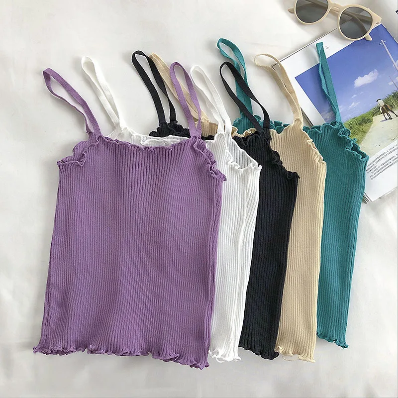 Camisole Women's 2021 Summer Agaric Edge Bottom Short Midriff-Baring High-Waist Slim-Fit Knit Top
Camisole Women's 2021 Summer Agaric Edge Bottom Short Midriff-Baring High-Waist Slim-Fit Knit Top