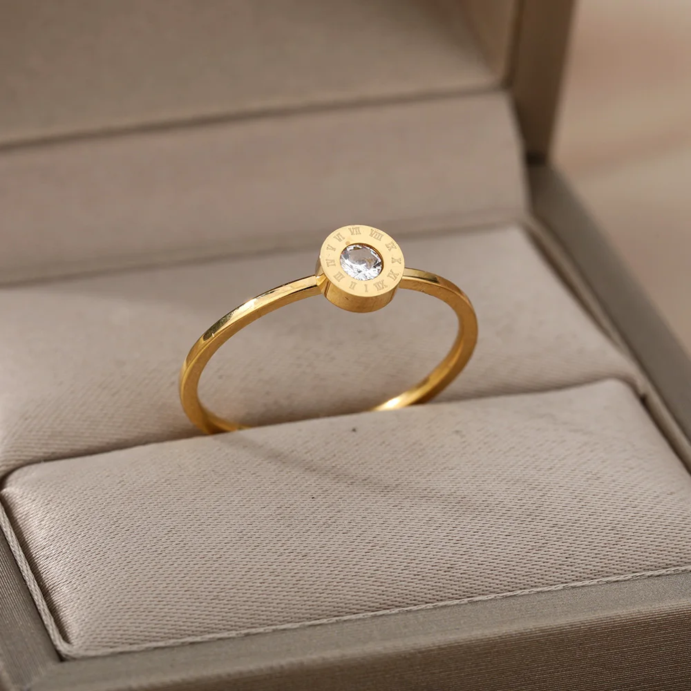 Zircon Roman Numerals Ring For Women Stainless Steel Color Couple Charm Finger Ring Wedding Jewelry Valentines Day Gift
Zircon Roman Numerals Ring For Women Stainless Steel Color Couple Charm Finger Ring Wedding Jewelry Valentines Day Gift