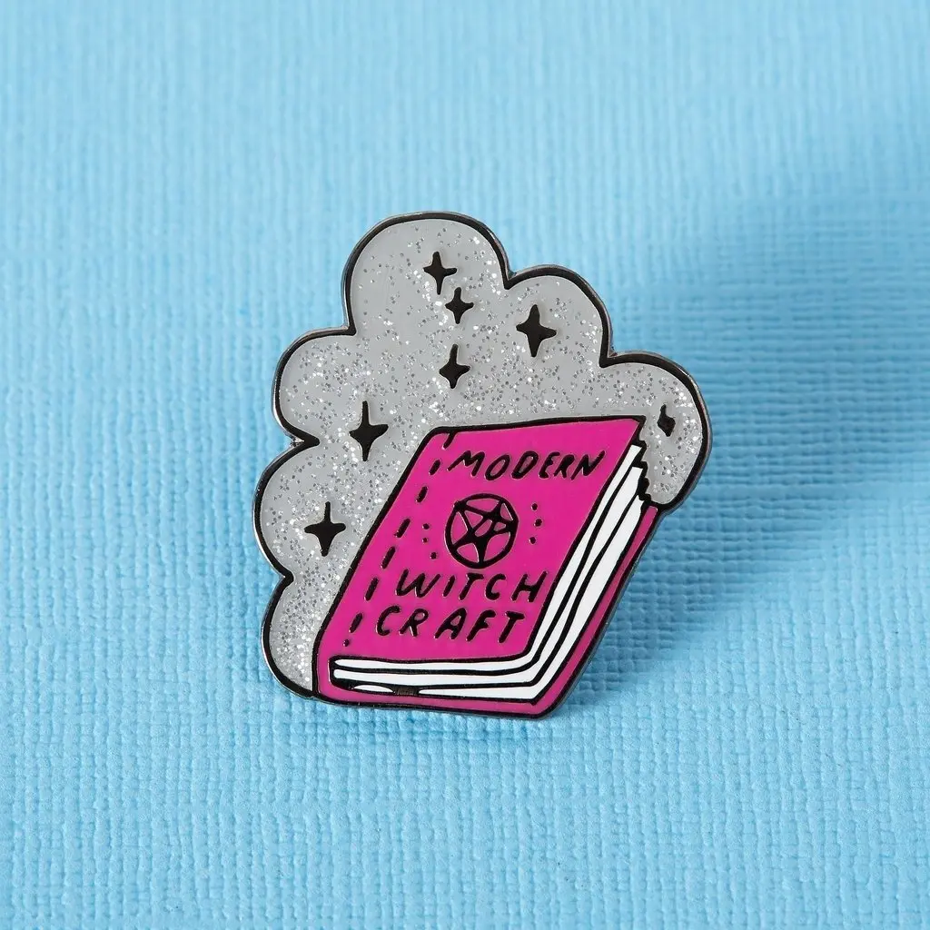 

Glisten Modern Witch Craft Hard Enamel Pin Cartoon Fantasy Magic Spell Book Medal Brooch Accessories Kawaii Clouds Badge Jewelry