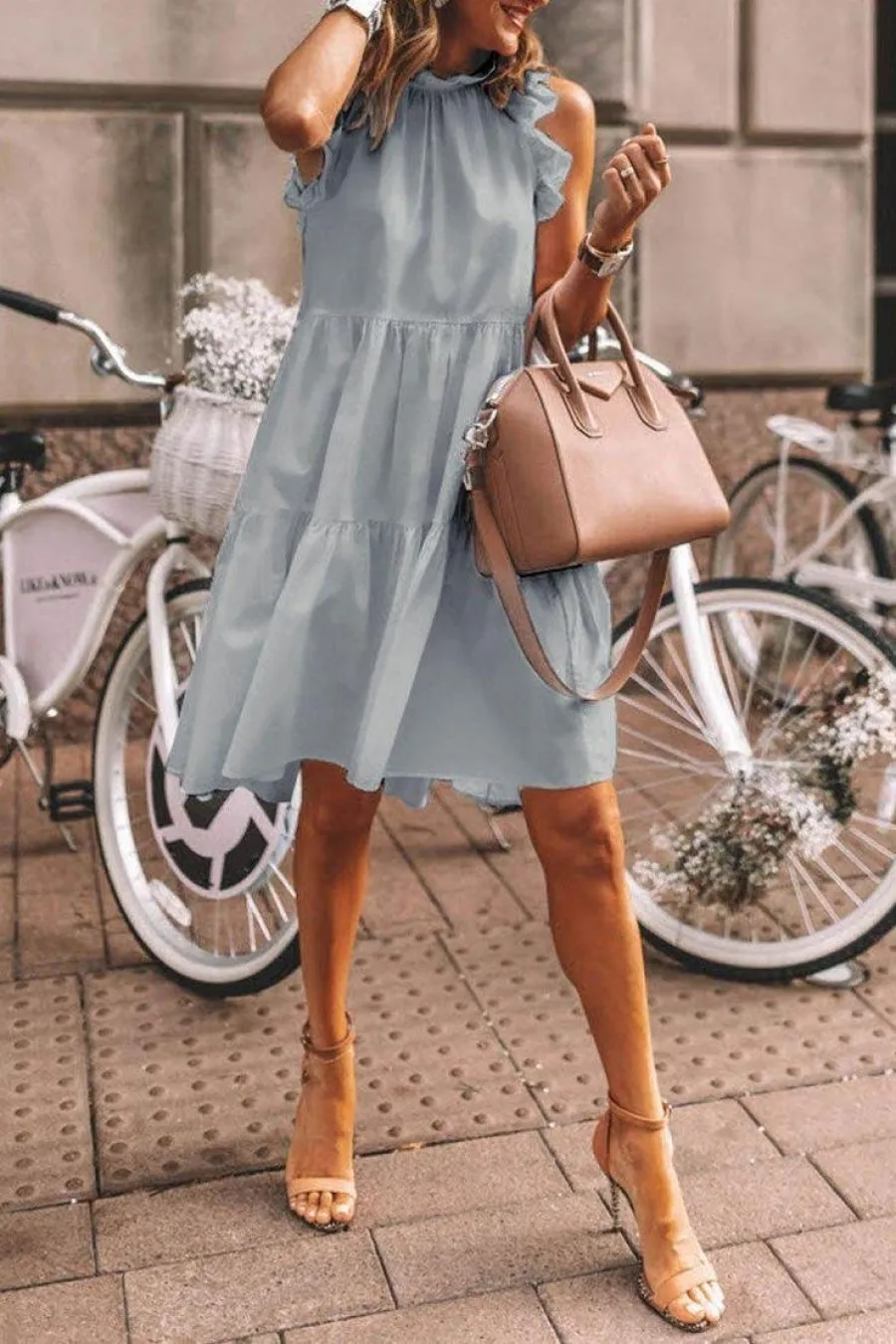 Women's summer leisure hot sale leisure loose sleeveless solid color round neck white dress bodycon dress
Women's summer leisure hot sale leisure loose sleeveless solid color round neck white dress bodycon dress