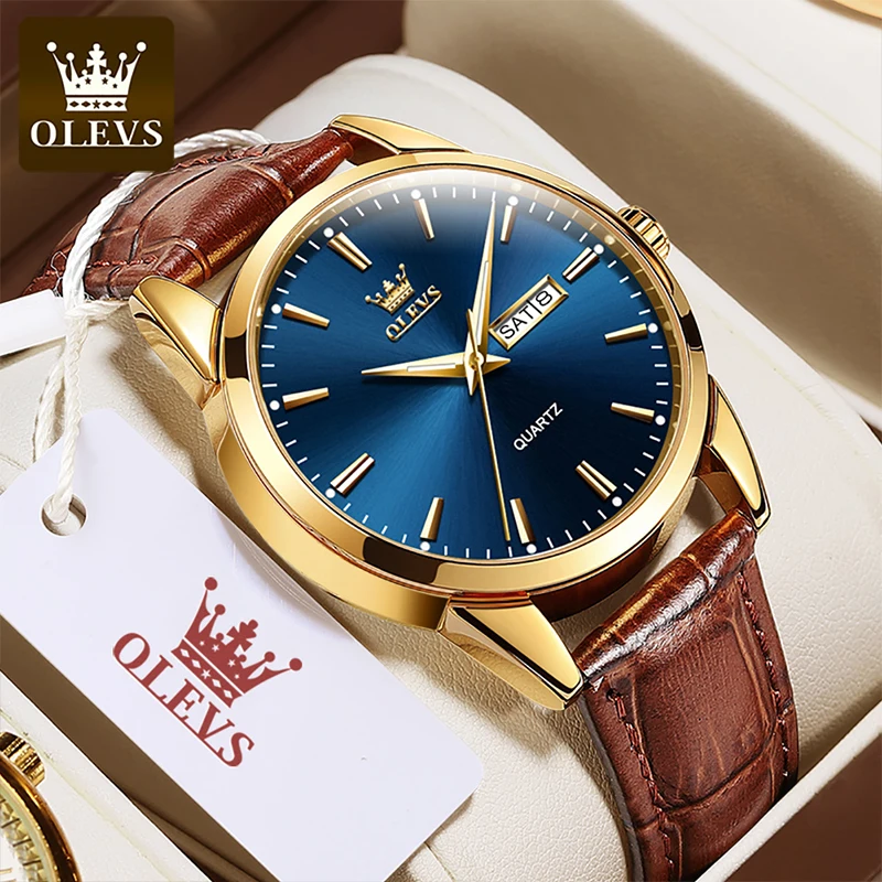 OLEVS New Business Men's Life Waterproof Quartz Watches Movement Dual Calendar Wear Scratch Resistant Breathable Leather 6898
OLEVS New Business Men's Life Waterproof Quartz Watches Movement Dual Calendar Wear Scratch Resistant Breathable Leather 6898