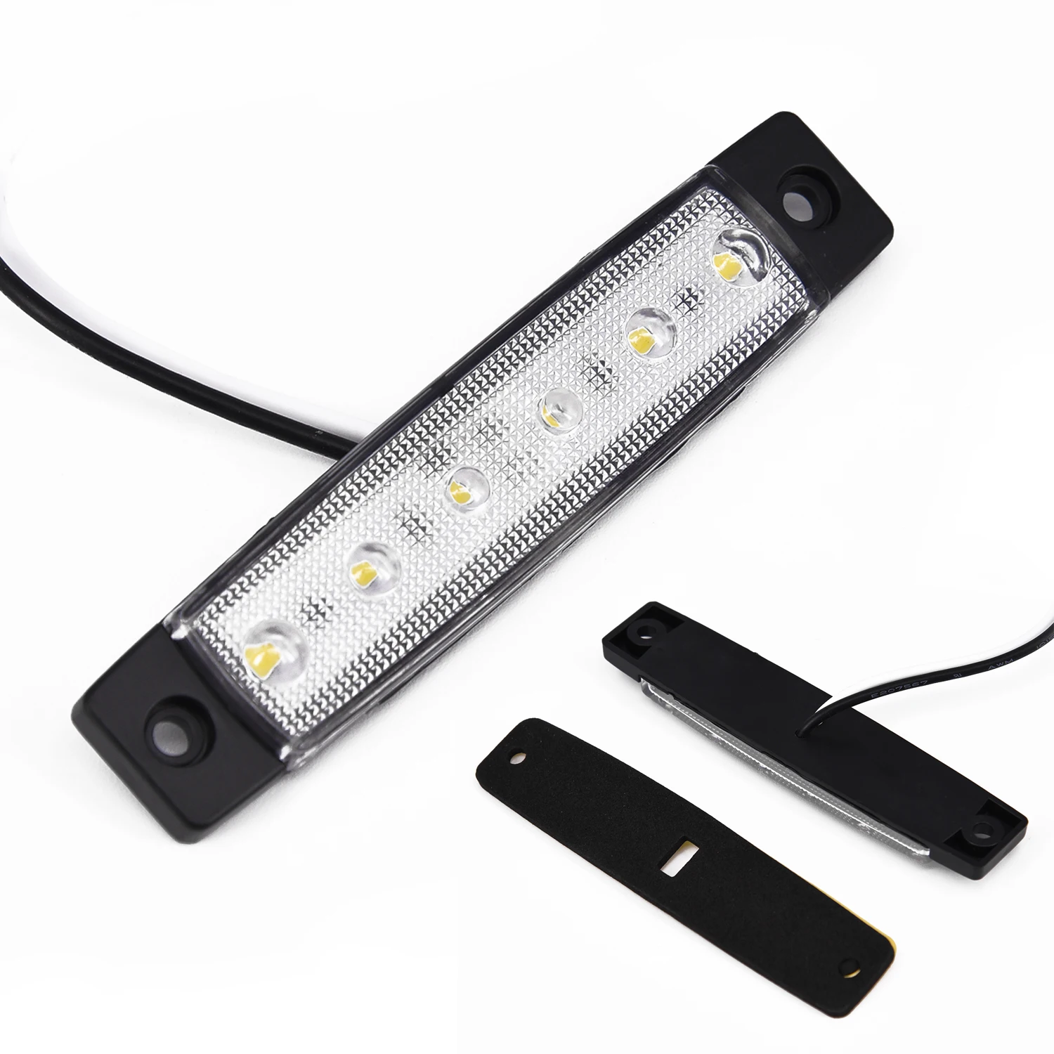 White 12V 6 LED Side Marker Light For Trailer Truck Boat BUS Indicator RV Lamp 0.5W 5LM With 2*Screws Car Dashboard Indicators
White 12V 6 LED Side Marker Light For Trailer Truck Boat BUS Indicator RV Lamp 0.5W 5LM With 2*Screws Car Dashboard Indicators