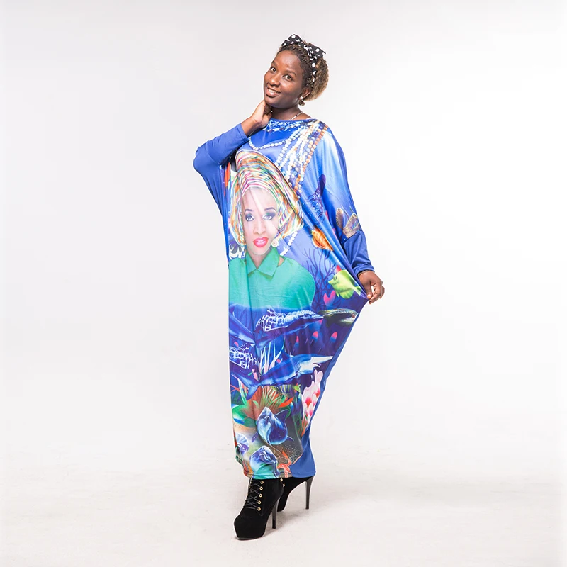 African Shark Pearl Necklace Printing Fashion Women Dress-Dashiki Female Loose for New-Arrival 
African Shark Pearl Necklace Printing Fashion Women Dress-Dashiki Female Loose for New-Arrival