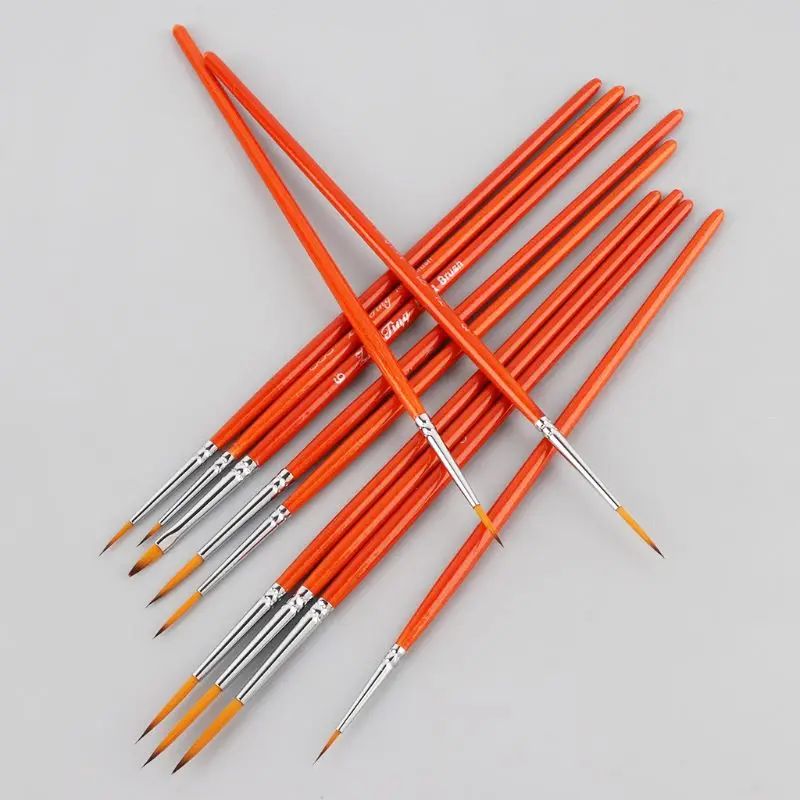 11pcs/set Professional Detail Paint Brush Fine Pointed Tip Miniature Brushes For Acrylic Watercolor Oil Drawing Kits 4X7E 
11pcs/set Professional Detail Paint Brush Fine Pointed Tip Miniature Brushes For Acrylic Watercolor Oil Drawing Kits 4X7E