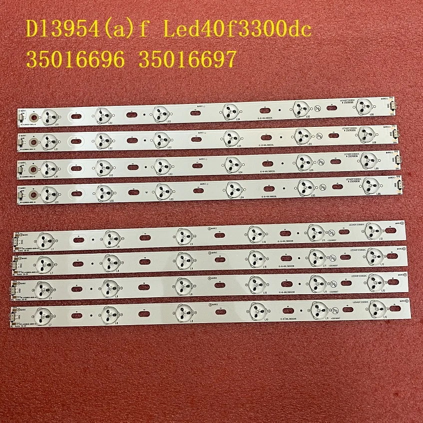 10 комплектов = 80 шт. светодиодных лент для подсветки Toshiba Dl3954(a)f Konka LED40F3300DC 35016696 35016697
10 комплектов = 80 шт. светодиодных лент для подсветки Toshiba Dl3954(a)f Konka LED40F3300DC 35016696 35016697