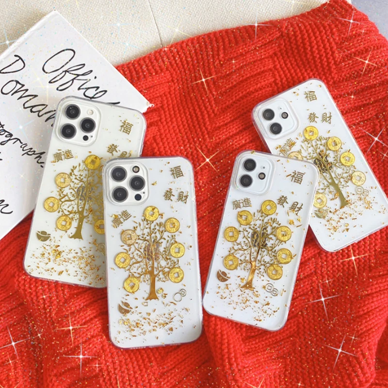 2022 New Year Glitter Gold leaf Lucky Phone Case For iPhone 13Pro MAX 12 11 7 8 Plus X XS MAX XR Fortune tree Clear Soft Cover
2022 New Year Glitter Gold leaf Lucky Phone Case For iPhone 13Pro MAX 12 11 7 8 Plus X XS MAX XR Fortune tree Clear Soft Cover