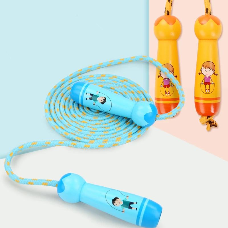 Children Skipping Rope Cartoon Wooden Lightweight Handle Skipping Jump Rope Outdoor Sport Exercise Tool Kids Toys Gift
Children Skipping Rope Cartoon Wooden Lightweight Handle Skipping Jump Rope Outdoor Sport Exercise Tool Kids Toys Gift