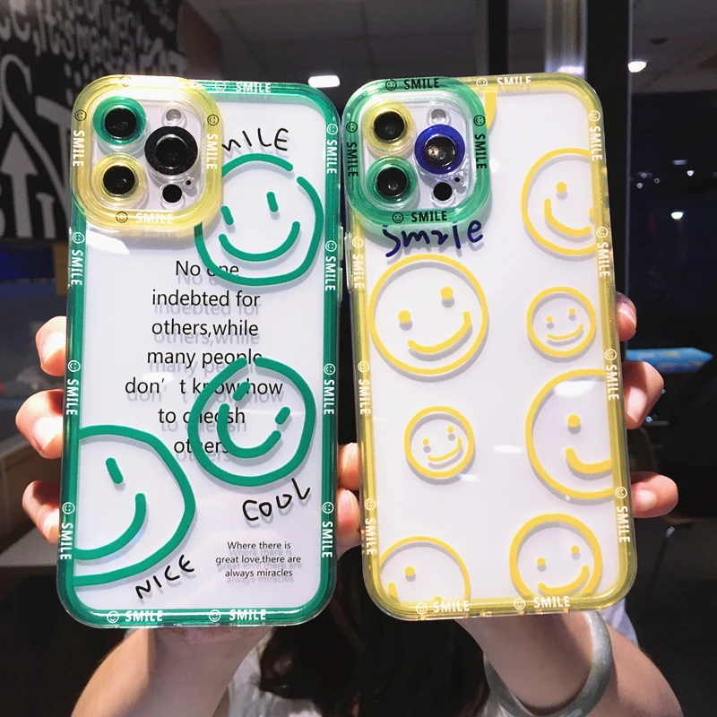 Cute Cartoon Smile Clear Phone Case For iPhone 13 Pro Max 12 11 X XS XR 7 8 Plus SE2020 Couple Transparent Soft Shockproof Cover
Cute Cartoon Smile Clear Phone Case For iPhone 13 Pro Max 12 11 X XS XR 7 8 Plus SE2020 Couple Transparent Soft Shockproof Cover
