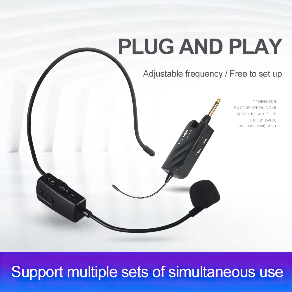 Portable Wireless Head-mounted Microphone with Transmitter Receiver Mic System for Lecture Conference Teaching Wedding VideoLive
Portable Wireless Head-mounted Microphone with Transmitter Receiver Mic System for Lecture Conference Teaching Wedding VideoLive